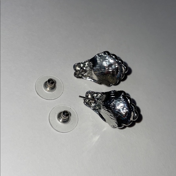 Vintage Elegant Blue Cabochon stone Silver Earrings. - Picture 4 of 4